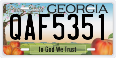 GA license plate QAF5351