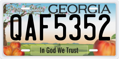 GA license plate QAF5352