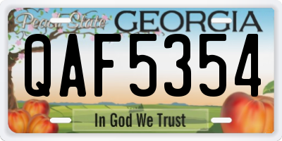 GA license plate QAF5354