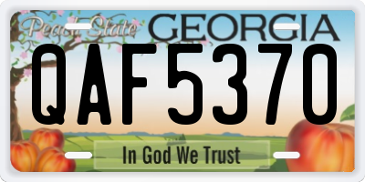 GA license plate QAF5370