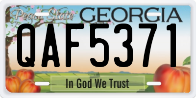 GA license plate QAF5371