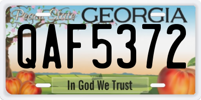 GA license plate QAF5372