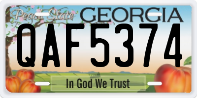 GA license plate QAF5374