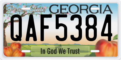 GA license plate QAF5384