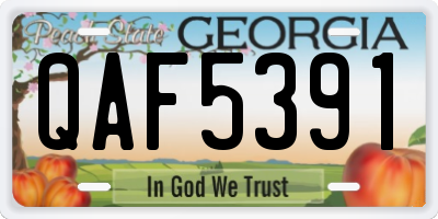 GA license plate QAF5391