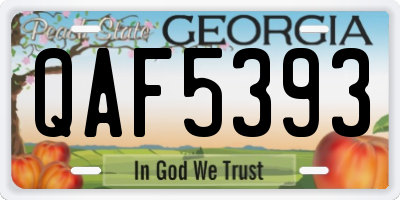 GA license plate QAF5393