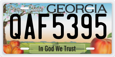 GA license plate QAF5395