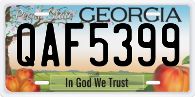 GA license plate QAF5399