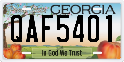 GA license plate QAF5401