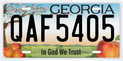 GA license plate QAF5405