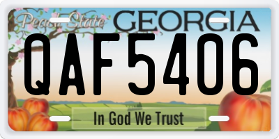 GA license plate QAF5406