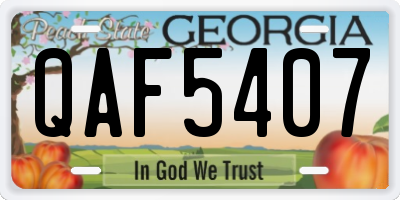 GA license plate QAF5407