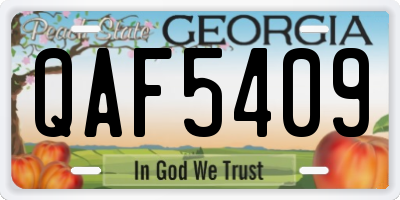 GA license plate QAF5409