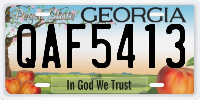 GA license plate QAF5413