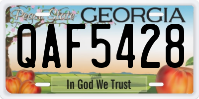 GA license plate QAF5428