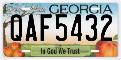 GA license plate QAF5432