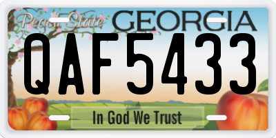 GA license plate QAF5433