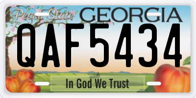 GA license plate QAF5434