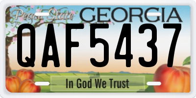 GA license plate QAF5437