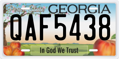 GA license plate QAF5438