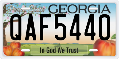 GA license plate QAF5440