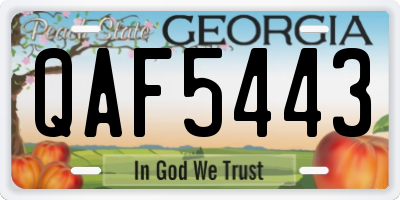 GA license plate QAF5443