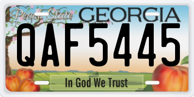 GA license plate QAF5445