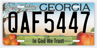 GA license plate QAF5447