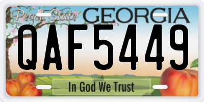 GA license plate QAF5449