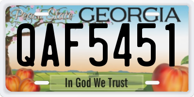 GA license plate QAF5451