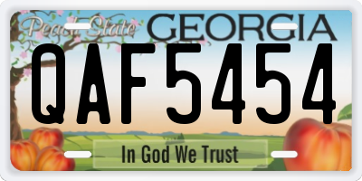 GA license plate QAF5454