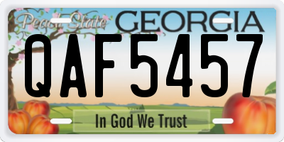 GA license plate QAF5457