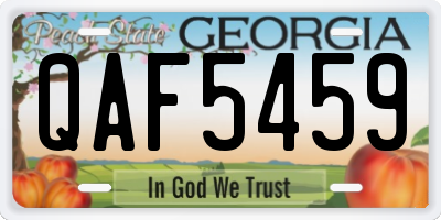 GA license plate QAF5459