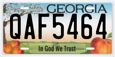 GA license plate QAF5464