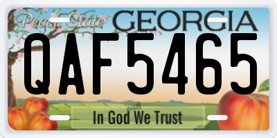 GA license plate QAF5465