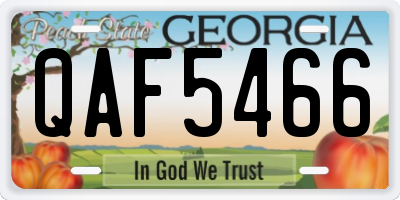 GA license plate QAF5466