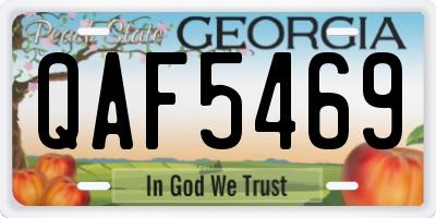 GA license plate QAF5469