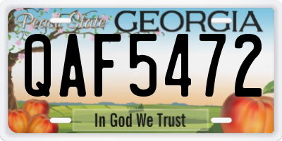 GA license plate QAF5472