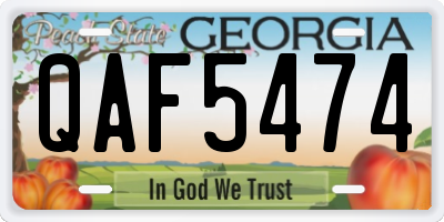 GA license plate QAF5474