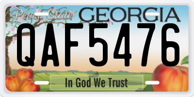 GA license plate QAF5476