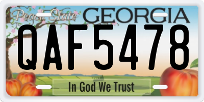 GA license plate QAF5478