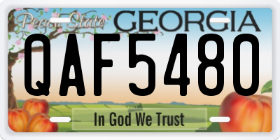 GA license plate QAF5480