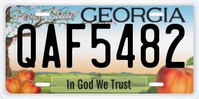 GA license plate QAF5482