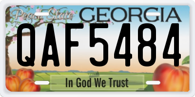 GA license plate QAF5484
