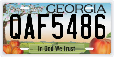 GA license plate QAF5486