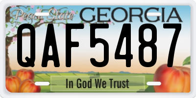 GA license plate QAF5487