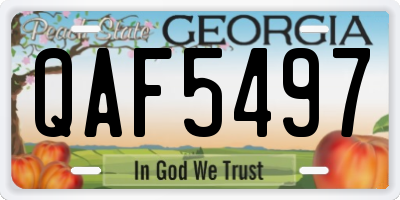 GA license plate QAF5497