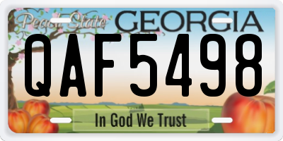 GA license plate QAF5498
