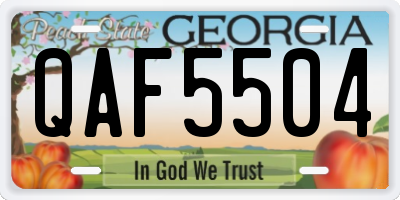 GA license plate QAF5504