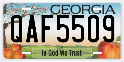 GA license plate QAF5509